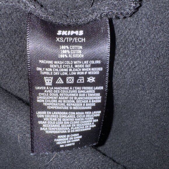 SKIMS Boyfriend Fleece Washed Onyx Black Crewneck Sweatshirt Women's X-Small XS - Picture 7 of 8